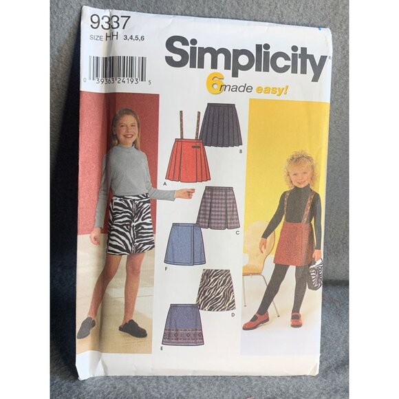 Simplicity Girls Skirt Sewing Pattern Sz 3-6 9337 - Uncut - Picture 4 of 4